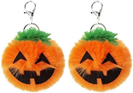 ABOOFAN 2 Db Halloween Jack - O'- Lantern kulcstartó Plüss kulcstartó Medál Szuvenír Autó Lóg Dekoráció (Narancs - vörös) Fél Javára