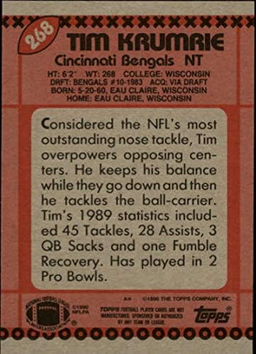 1990 Topps 268 Tim Krumrie Bengals NFL Labdarúgó-Kártya NM-MT