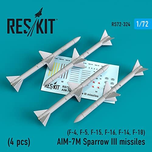 Reskit RS72-0324 - 1/72 AIM-7 Sparrow III Rakéta (4db) a Repülőgép Modell