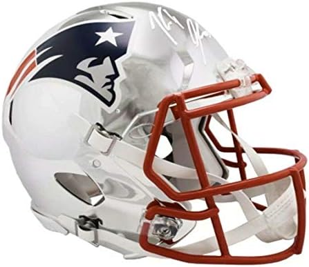 Rob Gronkowski New England Patriots Aláírt Chrome Sebesség Teljes Másolat Sisak SZÖVETSÉG - Dedikált NFL Sisak