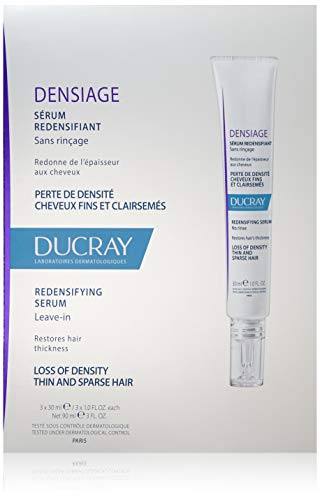 Ducray Densiage Redensifying Szérum, Növeli a Haj Vastagsága & Sűrűség, Ginseng & Albizia Komplex, 3 x 1 oz.
