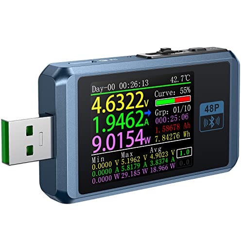 VQP USB Átalakító, 4-24V 6.5 EGY Multiméter Feszültség Teszter, USB-Power Meter Kábel Teszter, Bluetooth, HD LCD Képernyő, Protocal Ravaszt