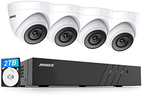 ANNKE H500 5MP PoE Biztonsági Kamera Rendszer, 6 mp-es 8CH NVR, 4X 5MP Kültéri IP Kamera 2.8 MM-es Objektív, 24/7 Hangfelvétel,