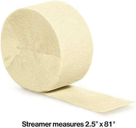 Kreatív Átalakítása Érintse meg a Színes Krepp-Papír Streamer Roll, 81-Láb, Elefántcsont