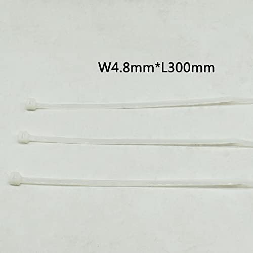 12 Fehér Zip kötegelő (1000 DB),（W4.8 mm-es*L300mm） 50lbs szakítószilárdság - nagy teherbírású, Egyéni Reteszelő Prémium Nylon