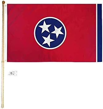 MWS 5 Ft Fa zászlórúd Készlet Fali Konzol a 3x5 Tennessee-i Állami parlament Zászló