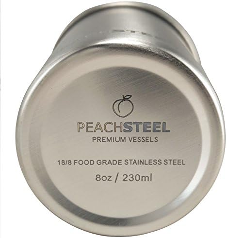 Peachsteel Prémium 8oz Rozsdamentes Acél Csésze (4 csomagban) - BPA Mentes - Mosogatógépben mosható - Tartós - Környezetbarát