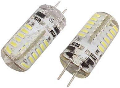 X-mosás ragályos 2db DC 12V 3W G4 3014SMD LED Kukorica Izzó, 48 LED-es Szilikon Lámpa Semleges Fehér(2 Unids DC 12V 3W G4