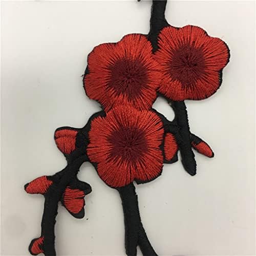 WALNUTA Virág Nyak Gallér Applied Hímzés, Varrás a Foltok Varrás Szövet Kiegészítők (Szín : Piros, Méret : Egy méret)