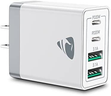 Aioneus Típusú USB-C Kábel [2-Pack/6FT] + 40W 4-Port USB-C Fali Töltő
