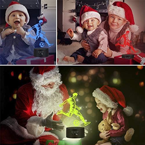 Foci Éjszakai Fény Gyerekeknek, Led 3D-s Optikai Illúzió Lámpa Hálószoba Decor Világító Éjjeli Smart Touch 7 Színek, szuper Ajándékok,