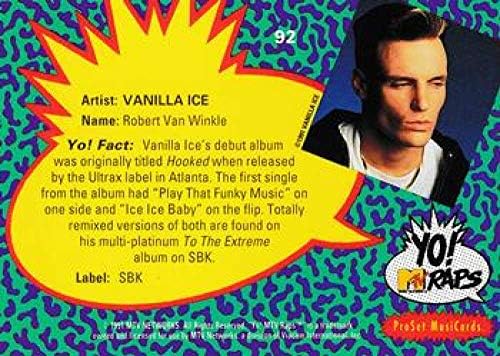 1991 Pro Set Yo MTV Rappel NonSport 92 Vanilla Ice Hivatalos Zenei Normál Méretű Kereskedelmi Kártya