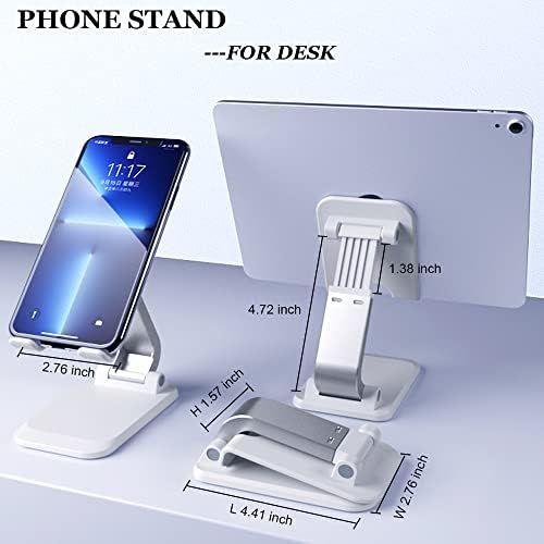 2-Pack Lehajtható Telefon Állni Asztal, Állítható Magasság, Szög, Telefon Tartó, Hordozható Asztali mobiltelefon Állvány iPhone