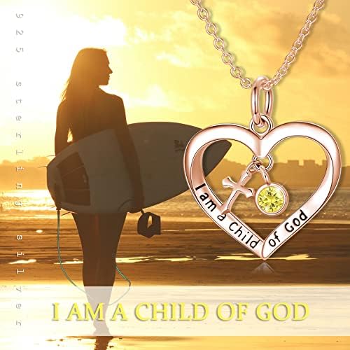 PEIMKO Keresztség Ajándékok Lányoknak, hogy én Isten Gyermeke vagyok, Kereszt Medál Nyaklánc 925 Sterling Ezüst Első Áldozati Ajándékokat