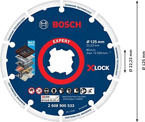 Bosch Professzionális Gyémánt vágótárcsa Gyémánt, Fém Kerék (Acél, Rozsdamentes Acél, öntöttvas, X-Zár, Átmérő 125 mm, Tartozékok