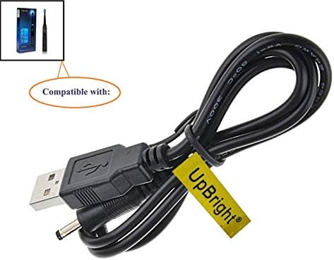 UpBright USB 5V DC Töltő kábel Kábel Vezető Kompatibilis Fairywill Szónikus Elektromos Fogkefe Modell: FW-507 Fekete-Fehér