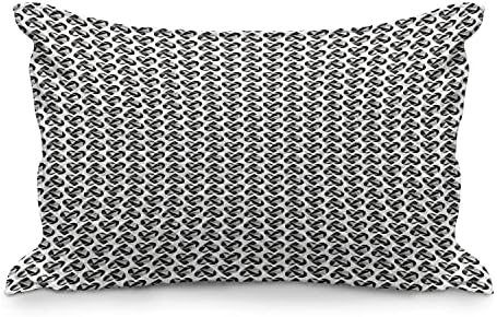 Ambesonne Szívek Steppelt Pillowcover, Sokszög alakú Geometriai forma Szerelmi Háromszög Minta, Standard King Size Akcentussal