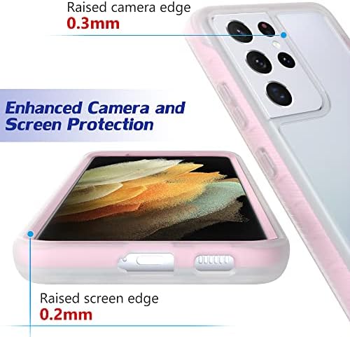 Puxicu Esetben a Galaxy S21 Ultra, Csepp védőburkolat Samsung Galaxy S21 Ultra, Matt Rózsaszín
