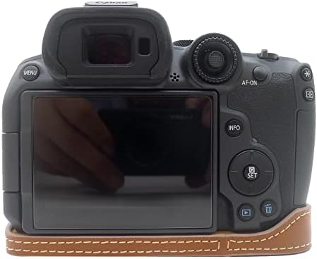 MUZIRI KINOKOO EOS R7 Esetben PU Bőr Fél Védő tok Kompatibilis Canon EOS R7 Kamera - a Nyitó oldal Aljára, majd Markolat Kialakítás