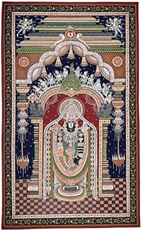 Egzotikus India 23 x 39 Nagy Az Isteni Úr Venkateshwara Együtt Kirtimukha Patachitra Festmények | Handmade
