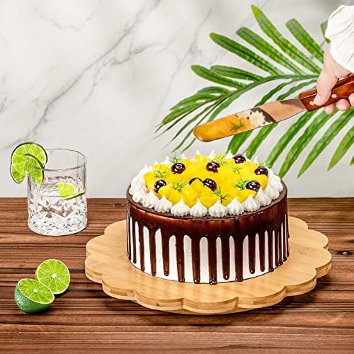 Extra Nagy (12) Bambusz Torta Állvány Forgatható Torta Lemez, Több Funkció Torta Jogosultja Tálon, Dekoratív Kijelző Torta