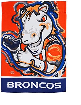 Csapat Sportok America Denver Broncos Velúr Kert Zászló 12,5 x 18 Cm Justin Patten