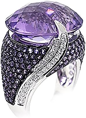 2023 Új Circon Klasszikus Női All - Lila Gyűrű 610 Gyűrű Réz Méretű Gyűrűk Menő Férfi Gyűrűk (Purple9, 9)