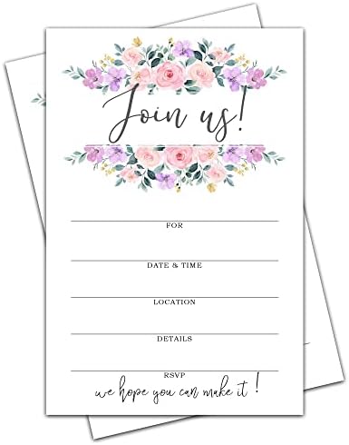 Csatlakozz Hozzánk a Meghívókat a Borítékok - Blush Pink Virág Minden Alkalomra Meghívókat A Menyasszonyi vagy babaváró buli,
