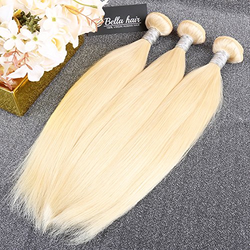 Bella Haja Páratlan Minőségű, 3 Csomag 613 orosz szőke emberi haj, Selymes Egyenes Brazil Remy Haj Szűz Kötegek (262830)