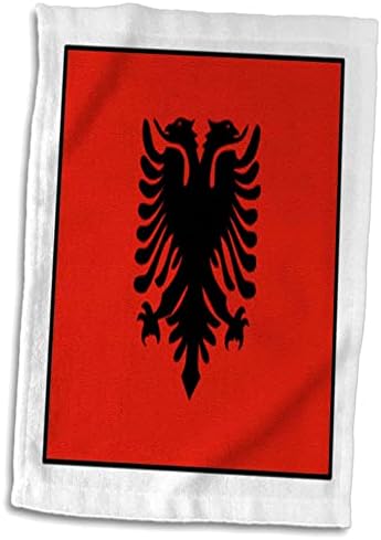 3dRose Florence Világ Zászló Gombok - Fotó Albánia Zászló Gomb - Törölköző (twl-80894-1)