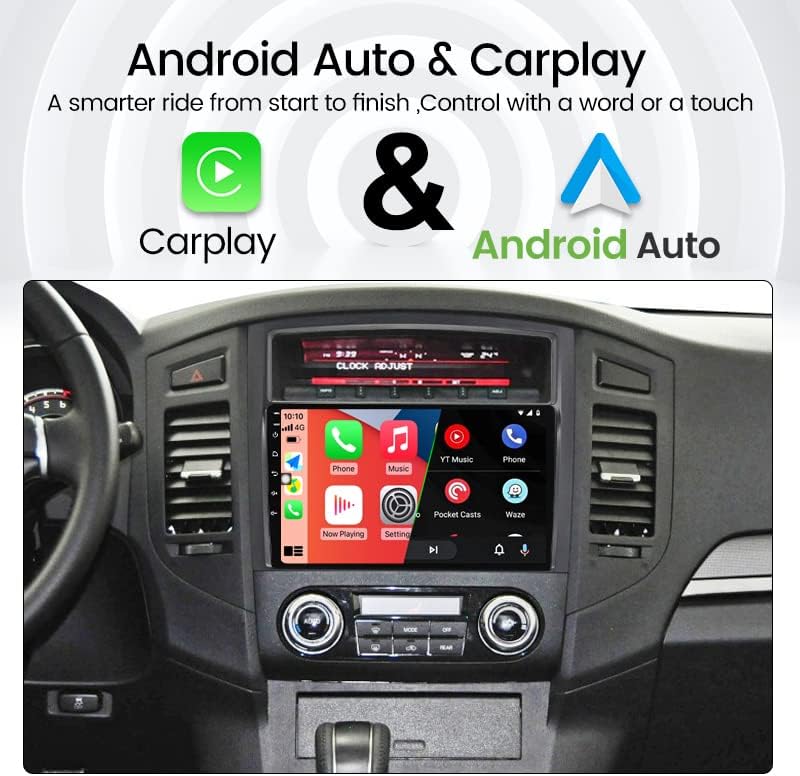 Android 10 Autó Rádió Sztereó Mitsubishi Pajero 2006-2014, Biorunn 9 Inch Octa-Core Autó GPS Navi Vezeték nélküli Autós-Játék