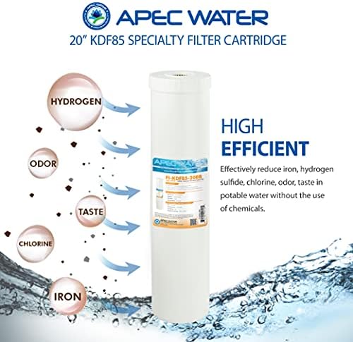 APEC-Víz Rendszerek FI-KDF85-20BB MINKET Készült Vas -, Hidrogén-Szulfid-Csökkentés Csere, Víz Szűrő, 1 Gróf (Csomag 1), Fehér