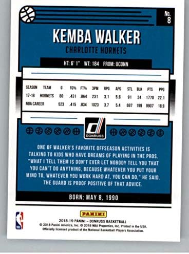 2018-19 Donruss 8 kemba-t Walker Charlotte Hornets NBA Kosárlabda Trading Card