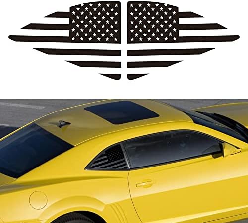 Zhizhong a Hátsó Negyed Ablak Matrica Alkalmas Chevy Camaro 2010-2015, Matt Fekete Amerikai Zászló Matrica (Matt Fekete)