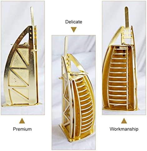 ARTIBETTER 3pcs Vitorlás Dubai Híres Acél Vitorlás Hajó Modellek Asztali Fém Sűrített Mikroszkopikus Miniatűr Készletek Tereptárgyak Építészet