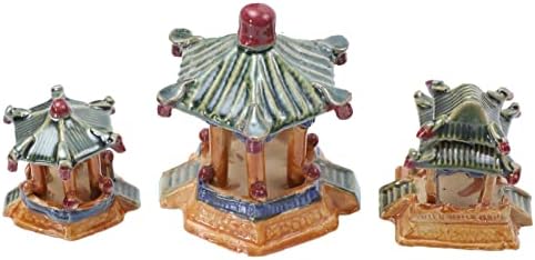 YARDWE lakberendezés Vintage Dekoráció 3Pcs Kerámia Pagoda Akvárium Dekoráció Kerámia Akvárium akvárium Dísz Buddhista Asztali Dekoráció