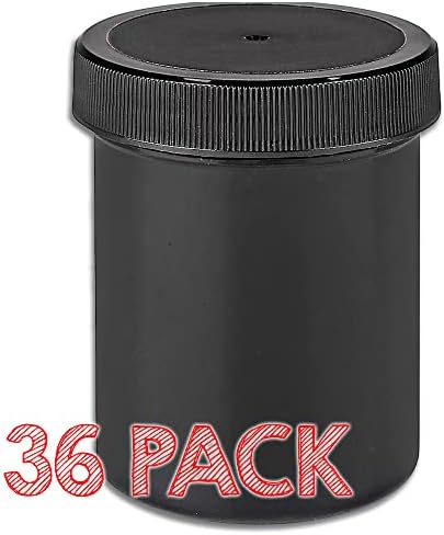 4 oz Fekete Kerek, Széles szájú Műanyag Üveg - Csomag 36 BPA Mentes Kozmetikai Konténerek, valamint a Fedelek a Szépség, a Haj, a smink