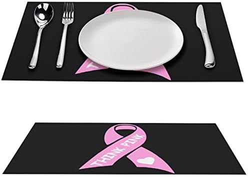 Hiszem, Rózsaszín Szalag PVC Táblázat Szőnyeg Mosható Placemats Terítő Asztal Pad Asztal