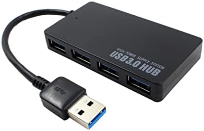 SOLUSTRE USB Hub 4 Port USB Hub, USB 3.0 4 Port Hub USB-Hub Föld Hangok Fekete Kombó Lemez Hub USB 3.0 Hub USB Hub