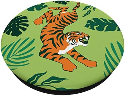 Állat Hagyja Trópusi pálmalevelekből Tigris PopSockets Cserélhető PopGrip