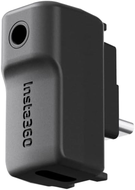insta360 Mikrofon Adapter Egy X2 (Függőleges) Bemenet a Külső Mikrofonok C-Típusú, illetve 3,5 mm-es Audio Port