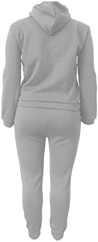 iQKA Nők 2 Darab Ruhák Plus Size Melegítő egyszínű Kapucnis Pulcsi, Melegítő Kocogók Melegítőben Loungewear