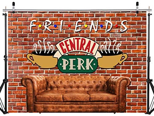 SJOLOON Barátok Central Perk, Téma Háttér Piros téglafal Retro Pub Kanapé, Kávét a 80-as 90-es évek Barátok Szülinapi Party Dekoráció
