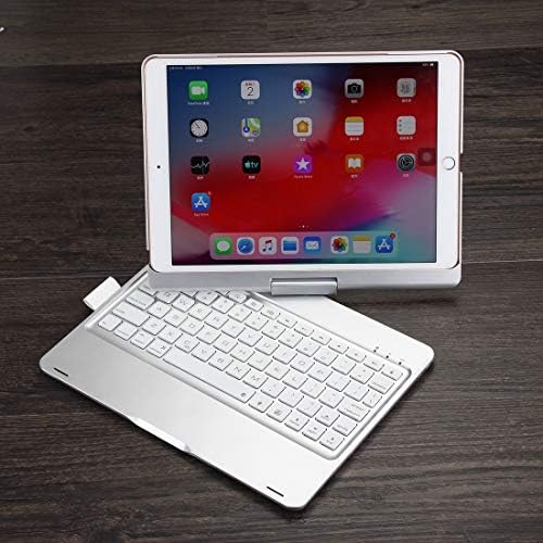 HAIJUN Tablet PC tok F102AS iPad 10.2 inch Színes Háttérvilágítással Forgatható Bluetooth Billentyűzet Bőr tok Toll Slot Funkció