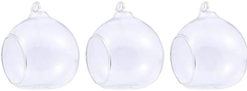 Amosfun 3pcs Gömb Tiszta Díszeket Kézműves tölthető, hogy Töltse ki a Karácsonyi Bál Karácsonyi Átlátszó Üres Lóg Labdát Lyuk