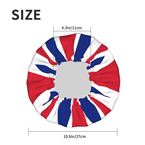 A Nők Újrafelhasználható Szakaszon Hem Szőr Kalap Egyesült Királyság Egyesült Királyság Zászló Dupla Réteg Vízálló Zuhanysapka