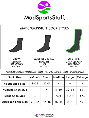 MadSportsStuff Őrült Nyakkendő Festék Zokni Át a Borjú - Softball, Foci, valamint több