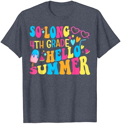 Olyan Hosszú, 4 Fokozat Helló Nyár Boldog Utolsó tanítási Napon a Gyerekek T-Shirt