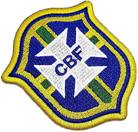 TBR085T 85 Brazília Pajzs Foci Foci Futbol Hímzett Javítás Embléma Címke Vas vagy Varrjuk