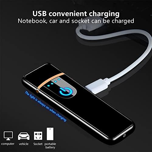 Uklsqma Egyedi Öngyújtó - Elektromos Töltés USB-kábel Újratölthető Flameless Könnyebb Képernyőn, Indukciós, Elektromos Öngyújtó,